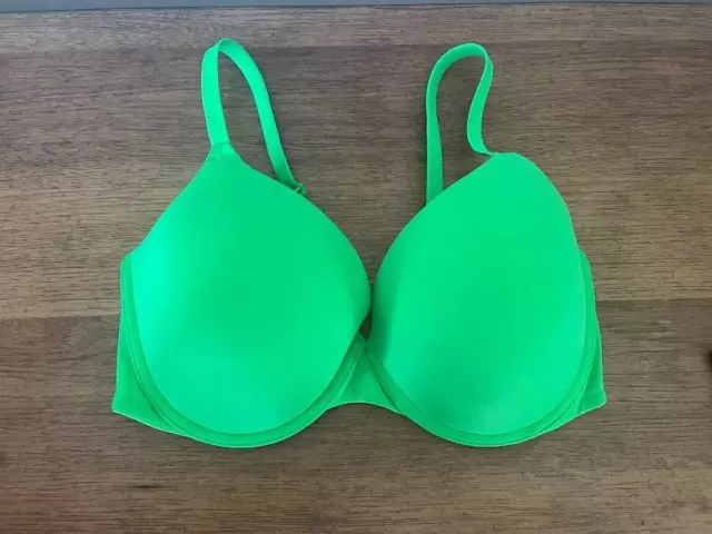 PINK Victoria's Secret Neon Green 32C Wear Everywhere Push Up  Bra VS