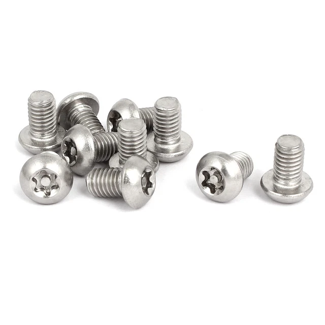 M8x12mm 304 Bouton en acier inoxydable Torx vis à métaux tête Sécurité 10pcs