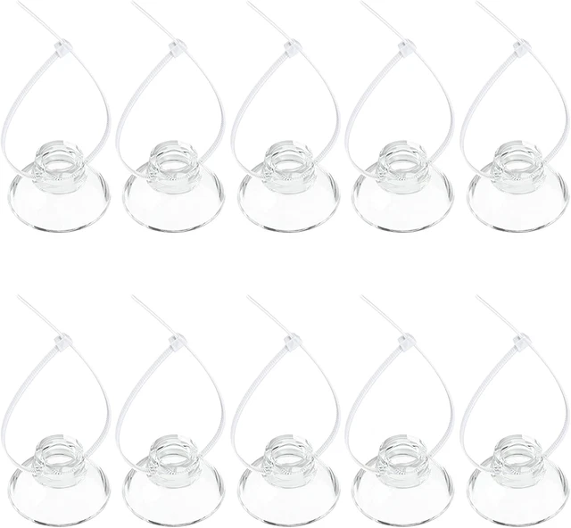 10 Pack Suction Cups with 20 Pieces Adjustable Zip Ties for Aquarium Fish Tank B