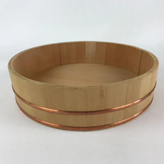 Japanese Handmade Wooden Oke Bucket Sushioke Hangiri Vtg Handai JK431