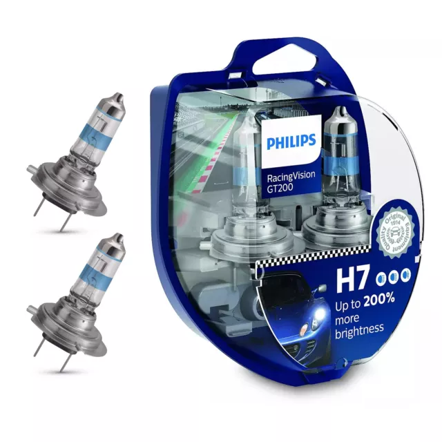 2X PHILIPS H7 Racing Vision GT200 LAMPADE AUTO lampadine potenti +200% luce  EUR 28,90 - PicClick IT