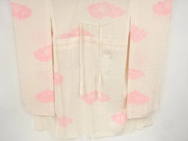09514# Japanese Kimono / Antique Hitoe Juban For Furisode / Shibori / Mon Kinsha