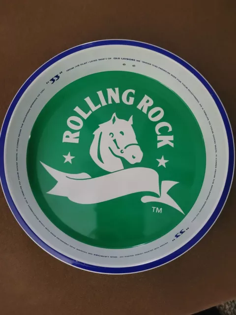 Rolling Rock Metal Beer Serving Tray Latrobe Brewing Co. PA  Green Hanging Sign