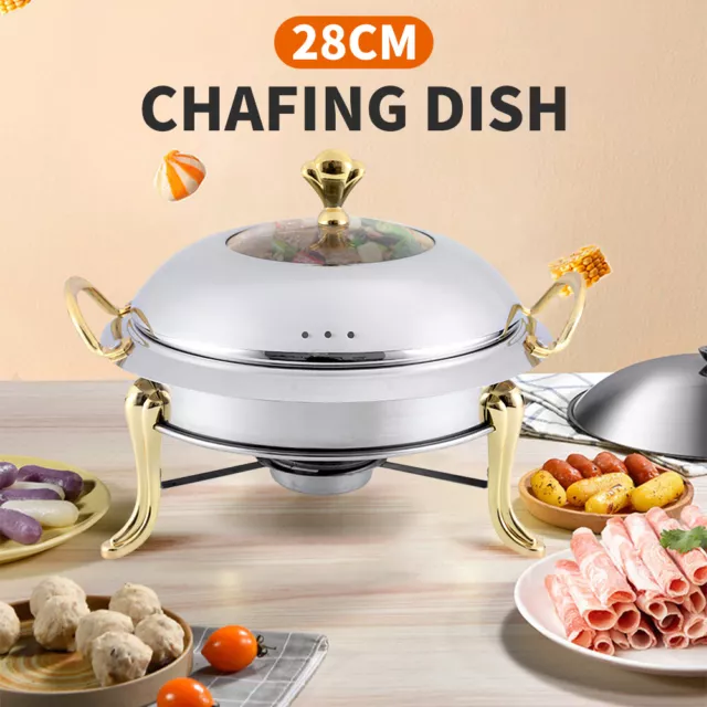 28cm Commercial Chafing Dish Buffet Chafer Food Warmer Stainless Steel Pot NEW