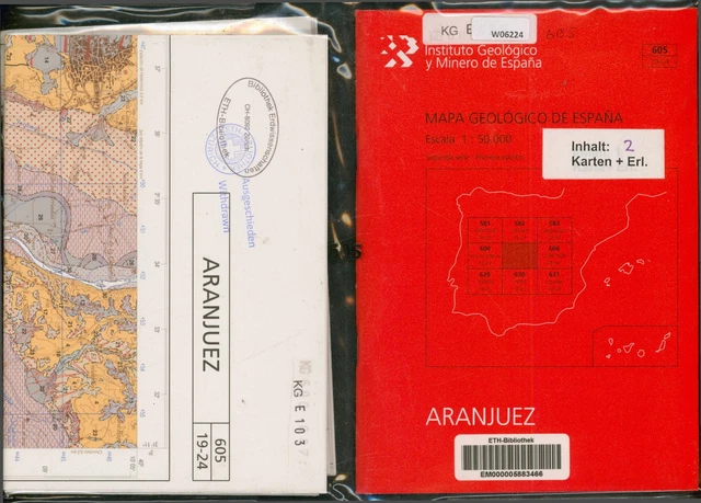 MAPA GEOLOGICO DE Espana. No. 605. Part 19-24. ARANJUEZ. 1:50.000 (2 ...