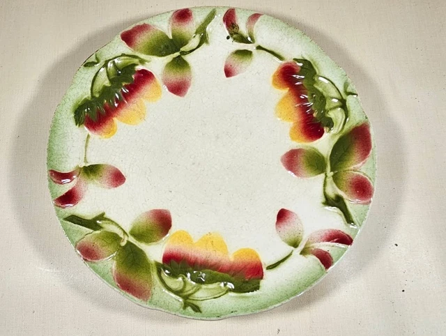 PLAT ROND EN Barbotine Sarreguemines France Décor Fruits EUR 29,99 PLAT ROND EN Barbotine Sarreguemines France Décor Fruits EUR 29,99