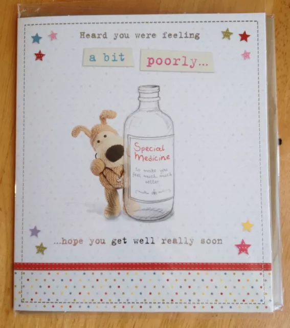 'Get Well Soon' Greetings Card - Boofle - 6.25"x5.25"