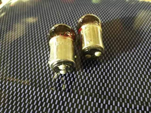 2 AMPOULES BA15S 12V18/5W à Bi-filaments COULEUR ROUGE POUR MOTOS-SCOOTERS-AUTOS