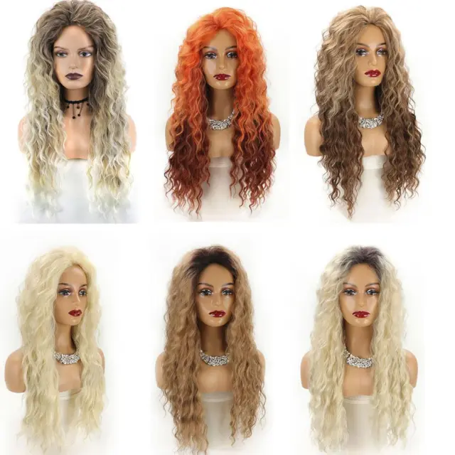Synthetic Womens Wig Long Curly Hair Ash Blonde Wig Female Natural for Woman сα