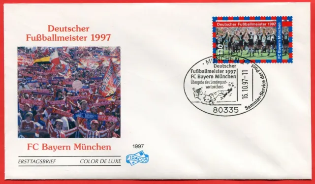 BRD 1958 Ersttagsbrief, München 16.10.1997, Fußballmeister FC Bayern München
