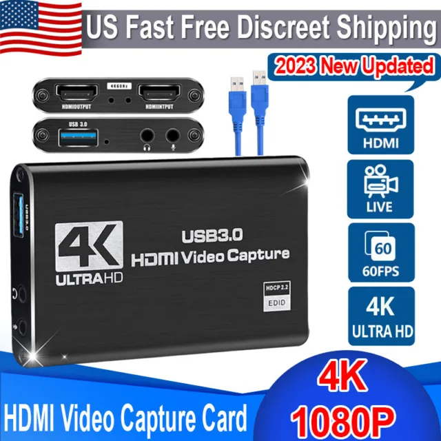 4K Audio Video Capture Card USB 3.0 HDMI Video Capture for Switch PS4 PS5 OBS PC