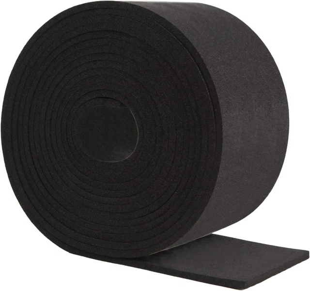 Neoprene Foam Strip Roll by Dualplex, 4" Wide x 10' Long x 1/16" Thick, Black