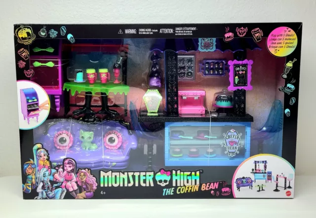 Monster High Playset Red Pink Accessories Lot Catacomb Die-ner Coffin Bean  $3