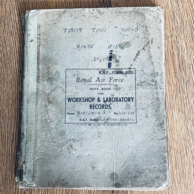 RADIO TRANSMITTERS BOOK Vintage 40s 50s Handwritten RAF Notebook Royal