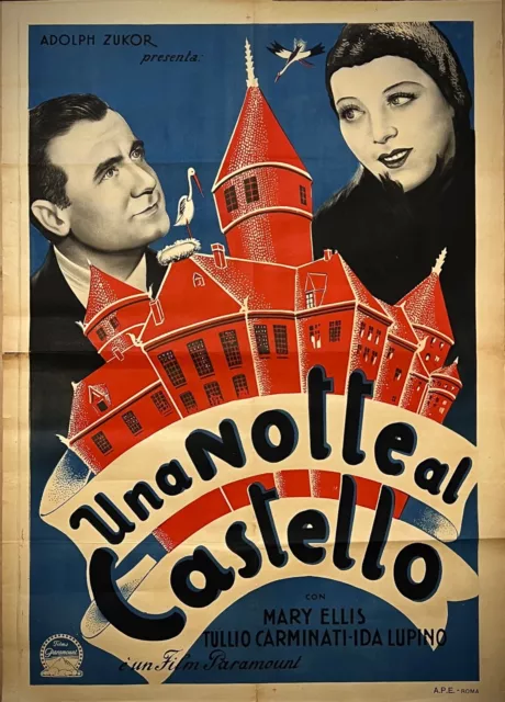 UNA NOTTE AL CASTELLO-Manifesto poster affiche originale-1F-Mary Ellis-1935-