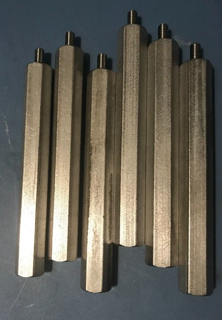 Qty 6 10-32 x 4 Standoff Stainless Steel Male/Female 1/2" flats
