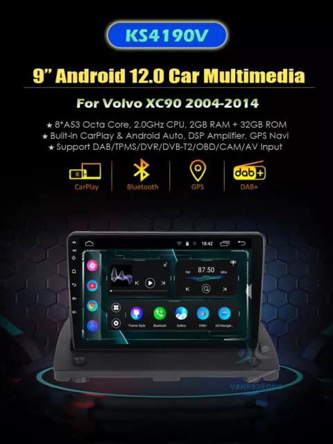 Android Touchscreen Autoradio DAB+ Wifi GPS Navigation Für Volvo XC90 2002-2014 3