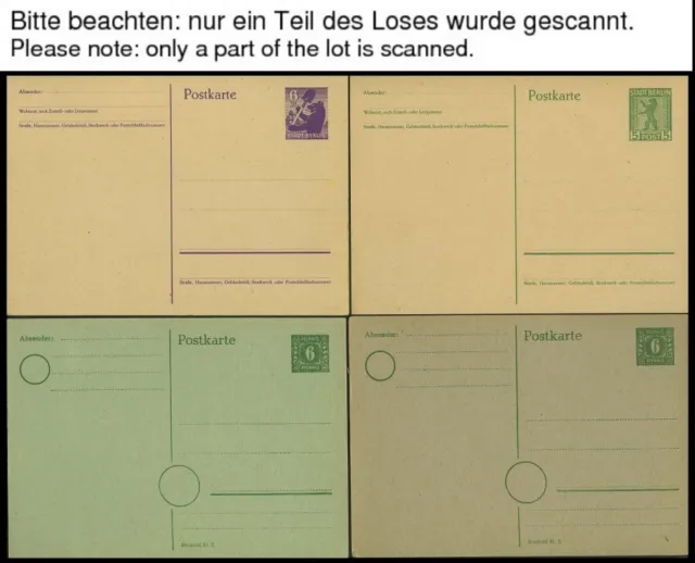 Slg., LOTS aus P 1-35 BRIEF, 1945-53, 18 verschiedene *e Ganzsachenkarten, fast