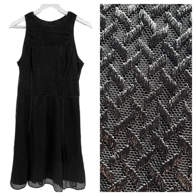 BR Monogram Banana Republic Dress Size 8 Black Lace Overlay Sleeveless NWT