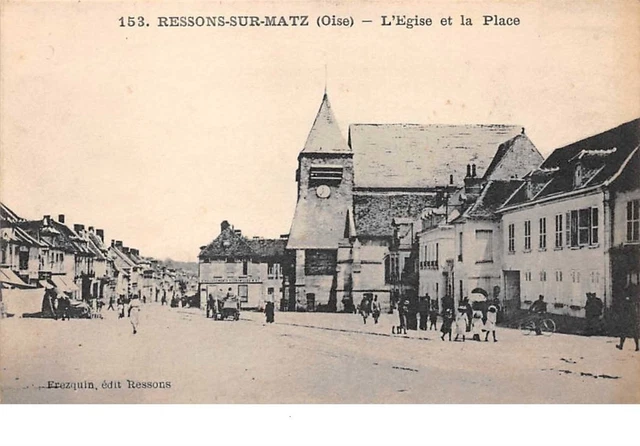 60  .  n° 201423   .     RESSONS SUR MATZ    .     L EGLISE ET LA PLACE
