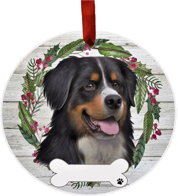 Bernese Mountain Ornament - E&S Pets, DIY Personalizable, Ceramic Round Ornament