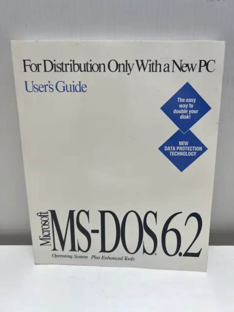 Vintage MS-DOS 6.2, Concise User’s Guide book, 1993 PB