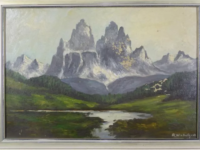 Gebirgslandschaft Alpen - Winkelhock - signiertes Öl-Gemälde gerahmt - 20. Jh.