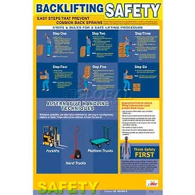 Poster, Back Lifting Safety, 24 x 18 National Marker Company PST001