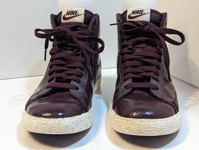 Nike Blazer Mid Leather Premium Sneakers Purple Snake Skin 685225-600 Womens 7.5 2