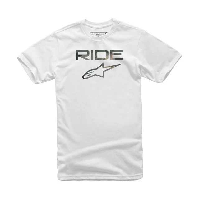 Alpinestars - Ride 2.0 Mens Cotton Short Sleeve Casual Tee T-Shirt - White/Camo