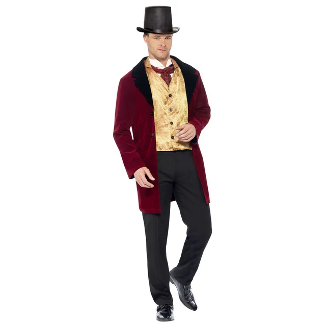 Adult Mens Deluxe Old Edwardian Gent Medieval Victorian Fancy Dress Costume Suit