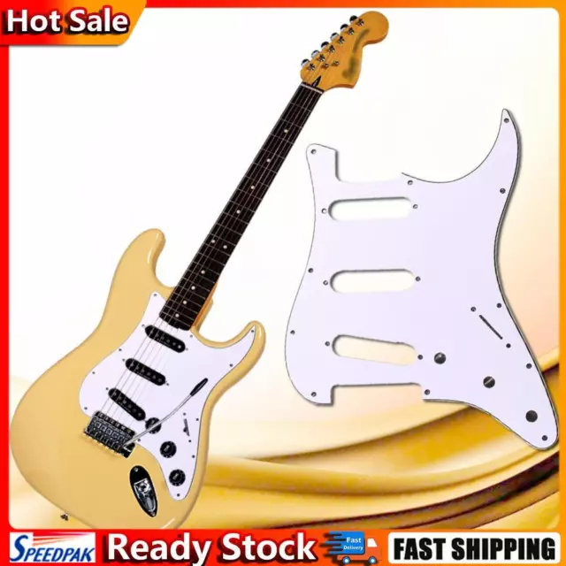 3Ply SSS 11 Holes Strat Electric Guitar Pickguard for FD (White) Hot