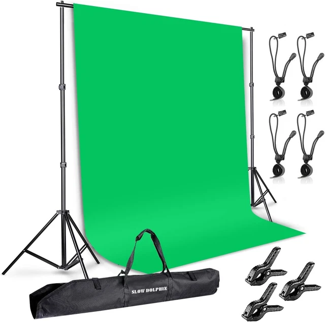 Photo Background Support System with Backdrop Stand Kit, 100% Pure Muslin 6.5 Ft