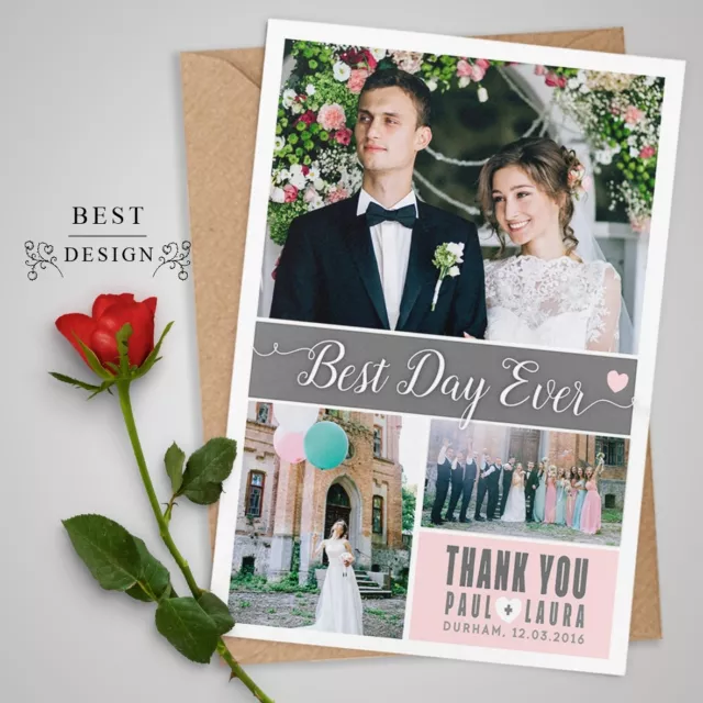 Sobres personalizados de tarjetas de agradecimiento de boda inc + foto (W2) 2