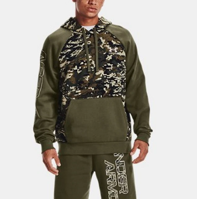 Under Armour Rival Fleece Camo Script Hoodie Men's Green Multi Camo Size XXL