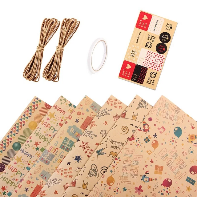 6 pz fogli avvolgimento, set avvolgimento Birtay carta regalo festival 3290