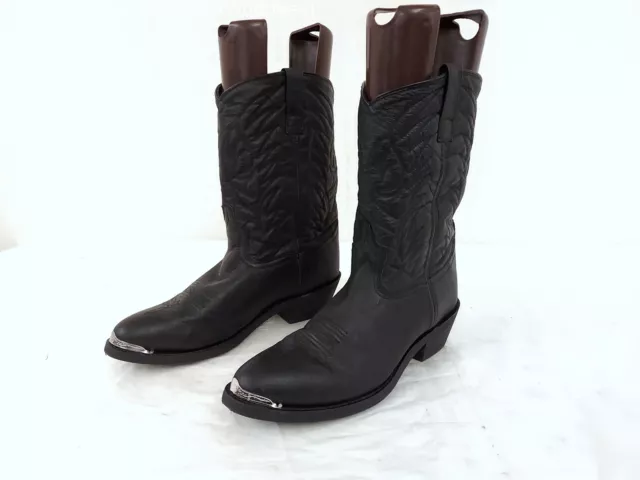 MEN'S LAREDO BLACK Leather Round Toe Cowboy Boots Size 12D $14.99 ...