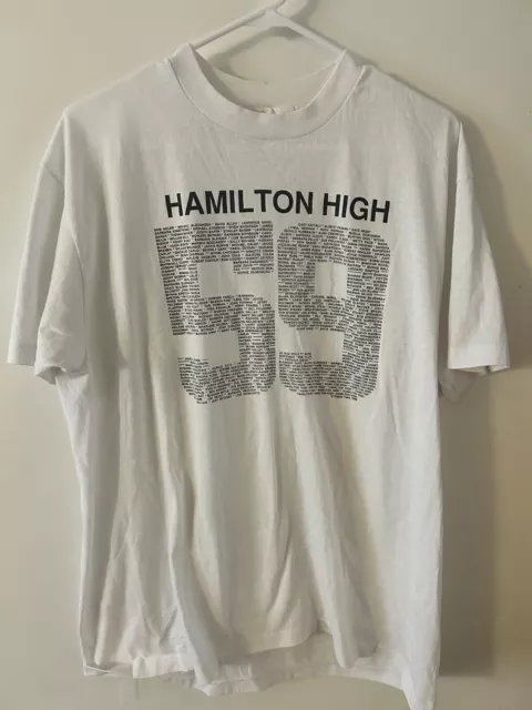 Hamilton High School Reunion T Shirt Vintage 80s XL 50/50 1959 USA Theatre Sport