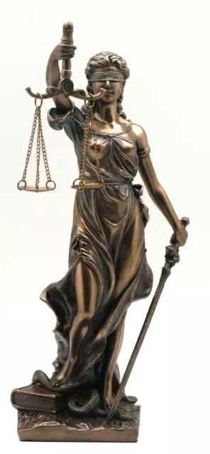 Cold Cast Bronze Roman Goddess of La Justice Equal & fair Law Sculpture Decor