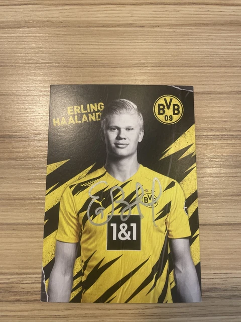 ERLING BRAUT HAALAND hand signed Borussia Dortmund autograph card
