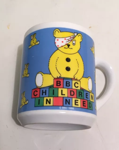 Vintage 1986 Harvergrange BBC Children In Need Pudsey Mug 3.5" Tall