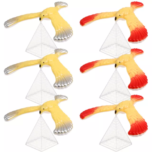 6 piezas Truco de novedad águila balance de plástico pájaro niño