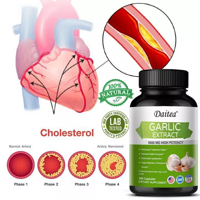 Odorless Garlic Extract, Cardiovascular Health, 30to120 Capsules