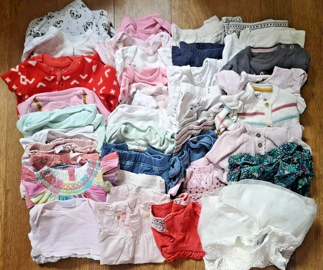 Pacchetto abiti bambina GRANDI 38 pezzi 0-3 mesi abiti gilet inferiori top