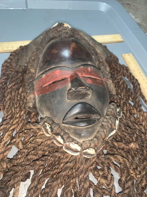 Dan Mask with Cowries and Rope Beard African mask great size OFFERS #14 2