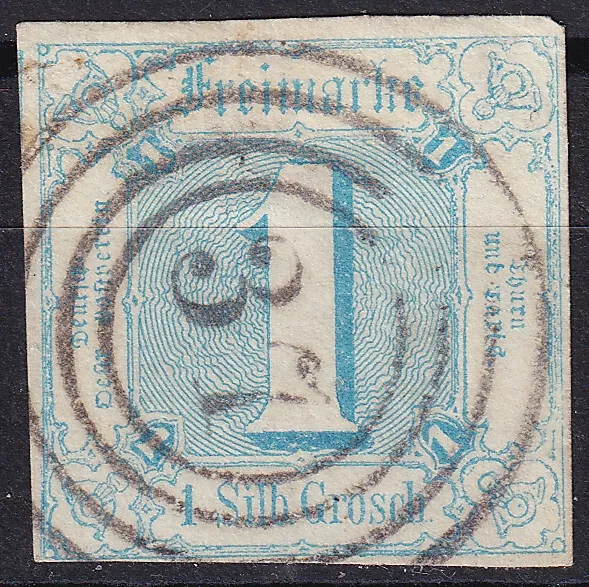 Thurn & Taxis Mi 15 mit Nummernstempel 37