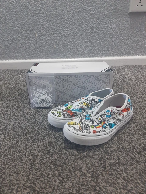 SCARPE DA GINNASTICA mimetiche Vans UK 4 verdi bambini esercito