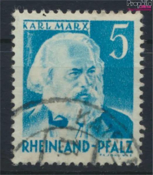 Briefmarken Franz. Zone-Rheinland Pfalz 1948 Mi 34II, Type II, K von Karl  (9966