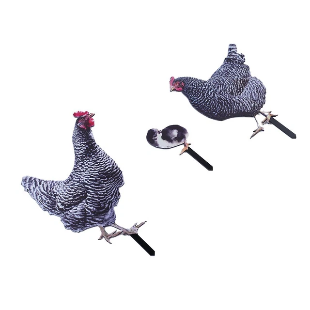 Beautifully Crafted Hen Rooster and Chicken Garden Sculptures Set of 3