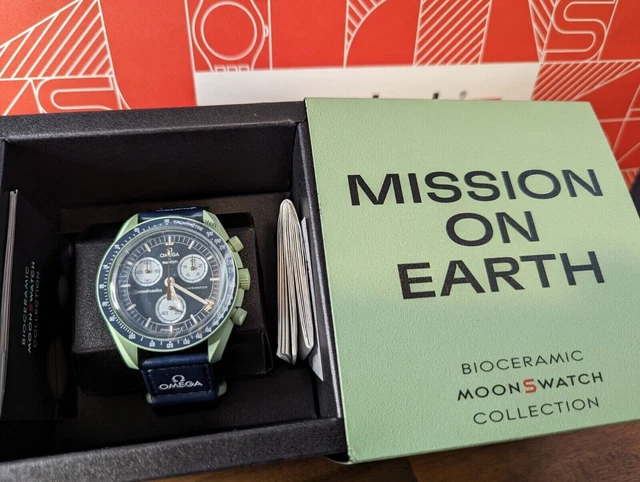 Bracelet Caoutchouc Mission Terrestre Omega X Swatch Moonswatch Vert Avec Vert main image 1